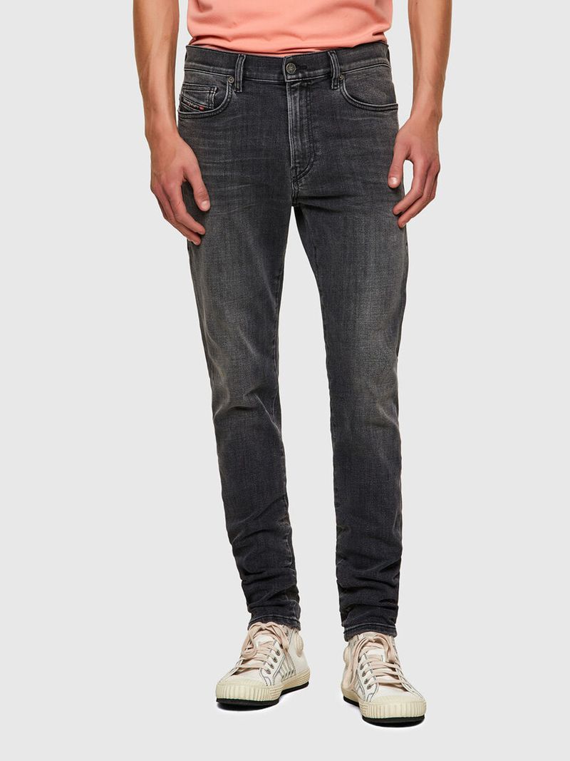 Jeans Skinny Diesel D-Amny 09a18 Homem - Pretas/Cinzentas Escuro WBDIZ-5427